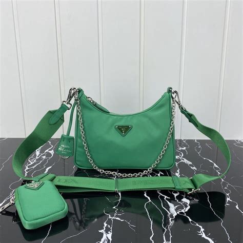 prada re-edition 2005 nylon bag green|prada re nylon shoulder bag.